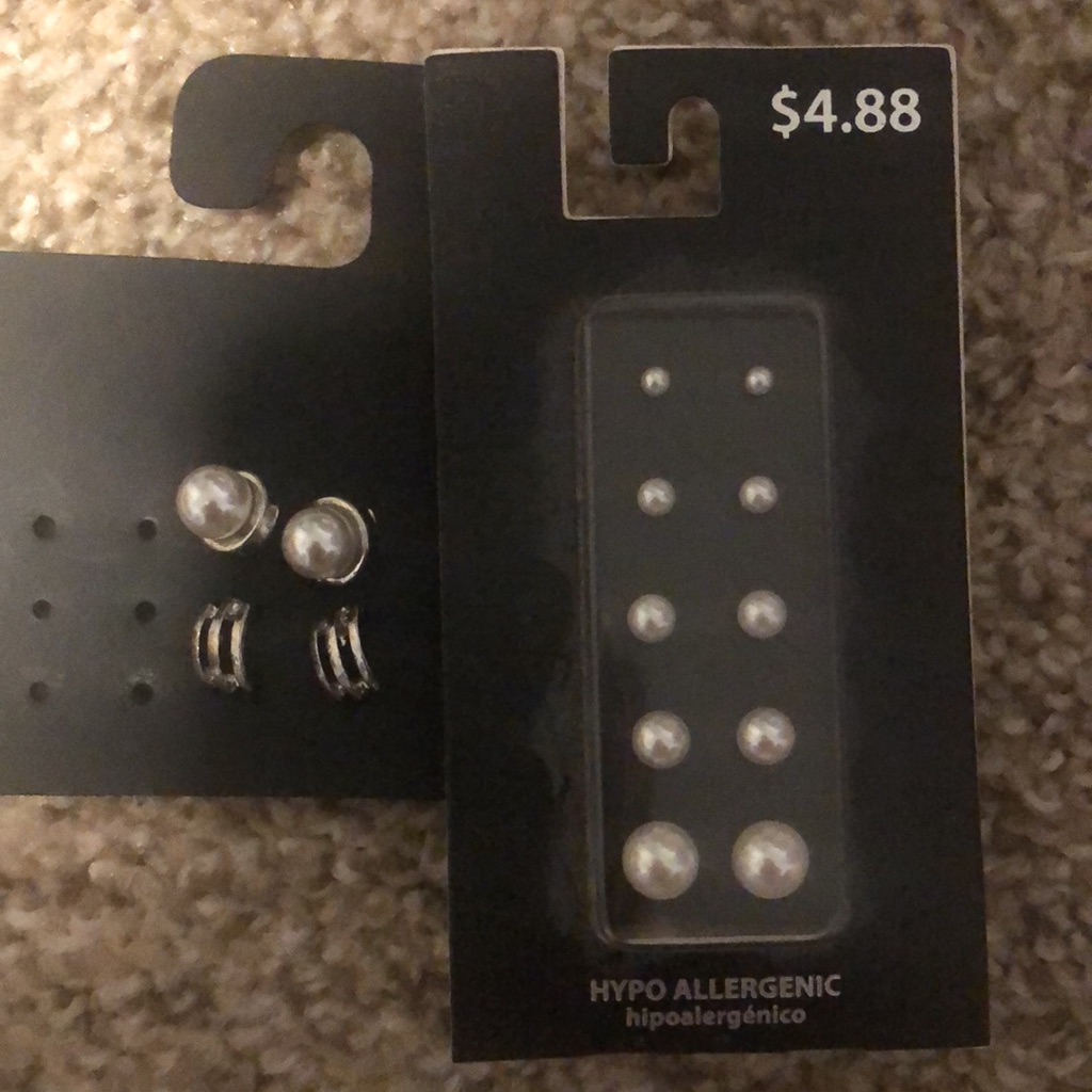 Earring Collection Of Pearl Studs And Angels